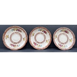 Lot Of 3 Vintage Maruta Indian Tree Scalloped Saucers